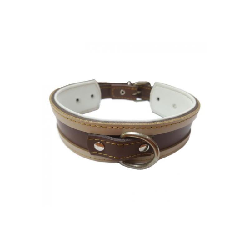 COLLAR GALGO MARRON BORDE NATURAL 45X4CM