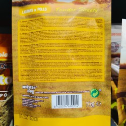 Snack LAMINAS De POLLO 70 gr. Mister Dog