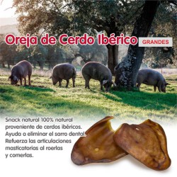 OREJAS de Cerdo IBERICO X-Large +60gr. Bolsa 30 Uds.