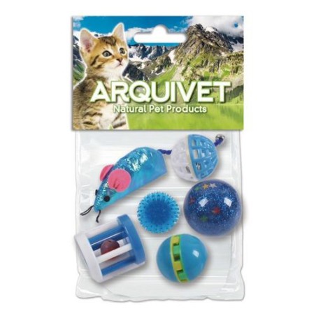 KIT 6 JUGUETES AZULES PARA GATOS