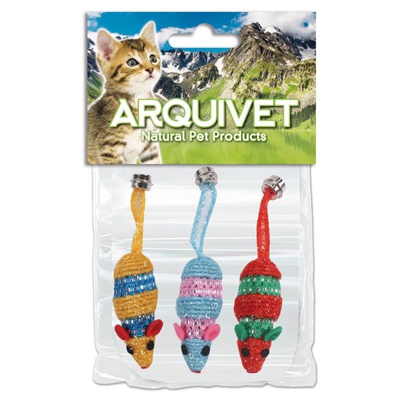 4128A RATONES KIT 3 UDS.COLORES SURTIDOS JUGUETES GATOS