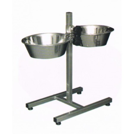 SOPORTE INOX.2 COMEDEROS 1,8 LTS.