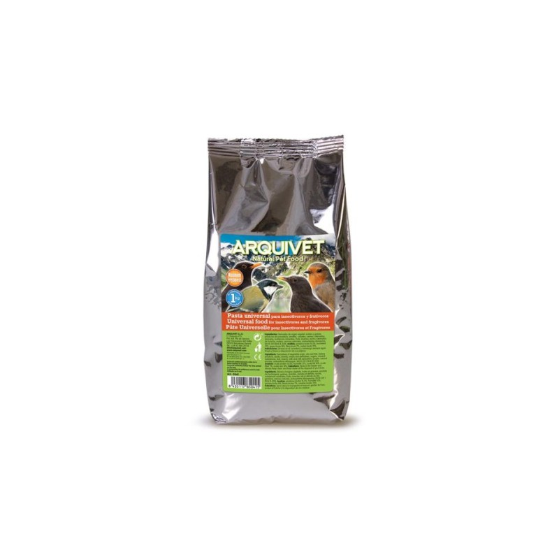 PASTA UNIVERSAL INSECTIVOROS Y FRUTIVOROS 1 Kg. ARQUIVET