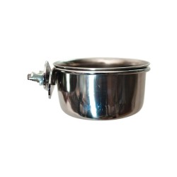 COMEDERO LORO INOX. 9,5cm.CON TORNILLO