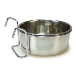 COMEDERO LORO INOX. 8cm.Con...