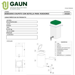 BEBEDERO CHUPETE CON BOTELLA 0.5 LTS. Gaun