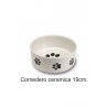 COMEDERO CERAMICA HUELLAS 19 cm.