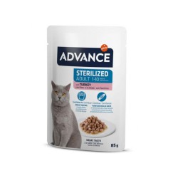 Advance Bocaditos en Salsa con Pavo 85 gr.Gatos Esterilizdos