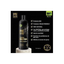 MENFORSAN CHAMPU EQUIN BIOTINA 1lt.  BIO | Sin parabenos | Fortalece y abrillanta el pelaje.Champú de biotina para caballos 1L