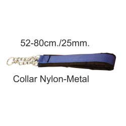 COLLAR NYLON/METAL AZUL