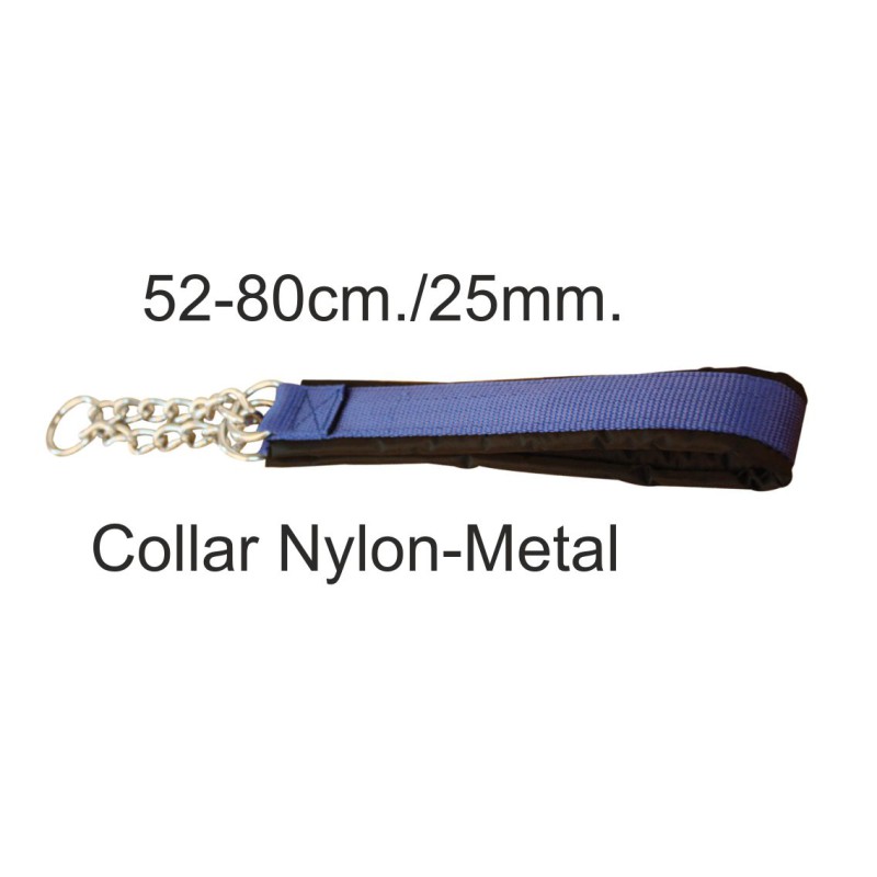 COLLAR NYLON/METAL AZUL