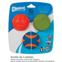 CHUCKIT SURTIDO PELOTAS 3PACK