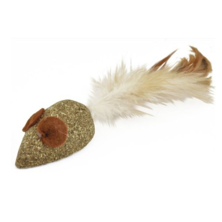 JUGUETE RATON CATNIP CON PLUMA 5 cm.