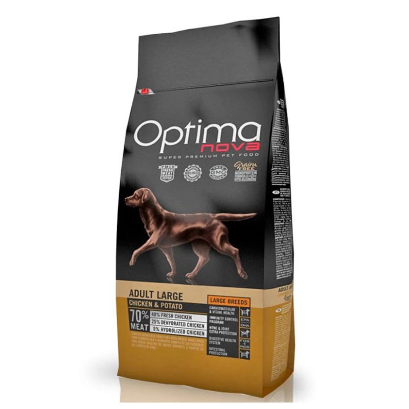 OPTIMA NOVA ADULT LARGE POLLO PATATA 12 KG.