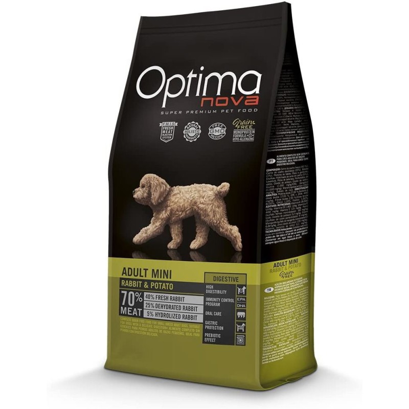 OPTIMA NOVA ADULT MINI RABBIT PATATA 800 Gr.