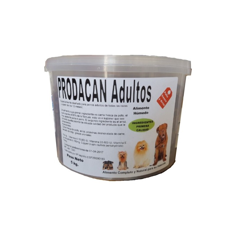 PRODACAN ADULTOS 1 KG. Alimento Natural Semi-Humedo