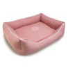 Cama cuadrada Rosa con Huella y Ribete 55x46x17cm