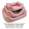 Cama cuadrada Rosa con Huella y Ribete 55x46x17cm