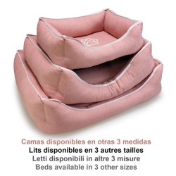 Cama Cama cuadrada Rosa con Huella y Ribete 70x55x19cm.