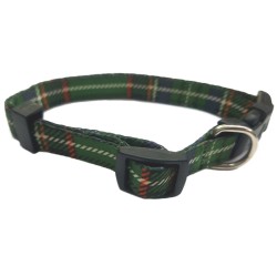 COLLAR NYLON 15 MM 25-35 CM ESCOCES VERDE