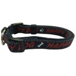 COLLAR NYLON 15MM 25-35CM.HAPPY DOG AZUL