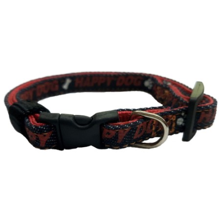 COLLAR NYLON 15MM 25-35CM.HAPPY DOG NEGRO