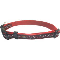 COLLAR NYLON 15x250-380MM.BULL ROJO/ROJO