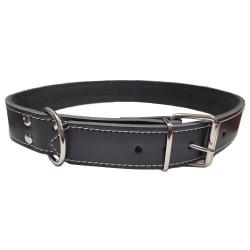 COLLAR CUERO COSIDO 85cm. NEGRO Razas Grandes