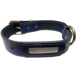 COLLAR CUERO BUZON AZUL 50x3cm