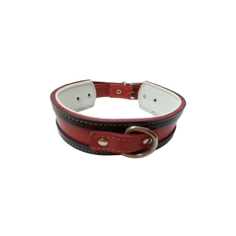 COLLAR GALGO NATURAL BORDE MARRON 35X4CM