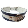 COLLAR GALGO BLANCO BORDE AZUL 40X4CM