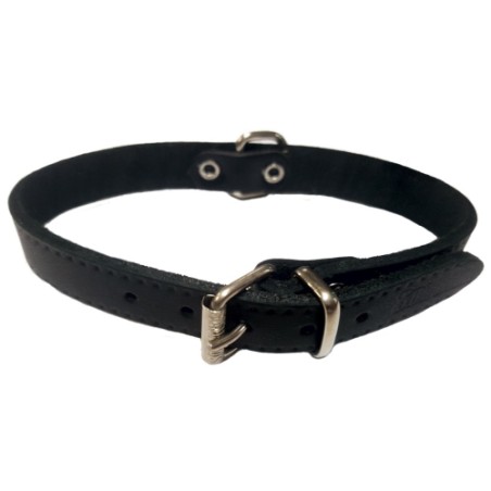 COLLAR CUERO LISO 12X300MM. NEGRO S.D