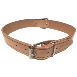 COLLAR CUERO LISO 12x300mm. MARRON