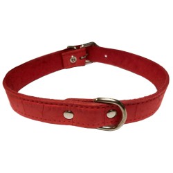 COLLAR PIEL LABRADO 18X400mm. ROJO