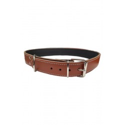 COLLAR CUERO COSIDO 85cm. MARRON Razas Grandes